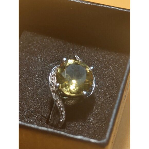 Italian Women's Size 8 Sterling Silver 925 Ring with Smoky Quartz New with box - Picture 9 of 10